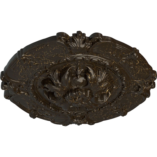 Southampton Ceiling Medallion, Hand-Painted Stone Hearth Crackle, 16 1/2OD X 2 3/8P